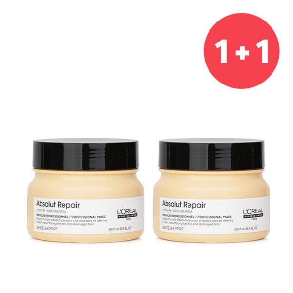 【1+1 Set】professionnel Serie Expert - Absolut Repair Gold Quinoa + Protein Instant Resurfacing Mask (for Dry And Damaged Hair) - 250ml 8.5oz x2 Online