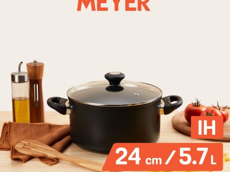 [Meyer] Ih Nonstick 24Cm | 5.7L Stockpot With Glass Lid - Cook N Look Discount