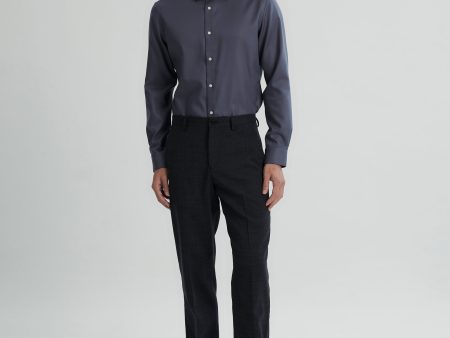 Alexander & Sons, Dark Grey Twill, Long Sleeve Shirt Online Hot Sale