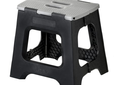 Vigar Compact Foldable Black Grey Stool 32cm Online now