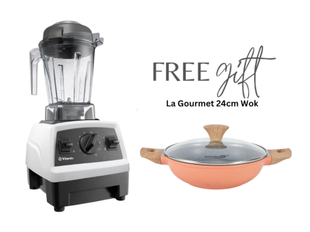 Vitamix Explorian Series E310 Blender (White) + FREE La Gourmet 24cm Wok Discount