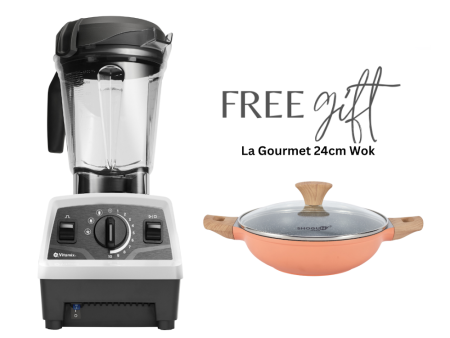 Vitamix Explorian Series E520 Blender (White) + FREE La Gourmet 24cm Wok For Cheap