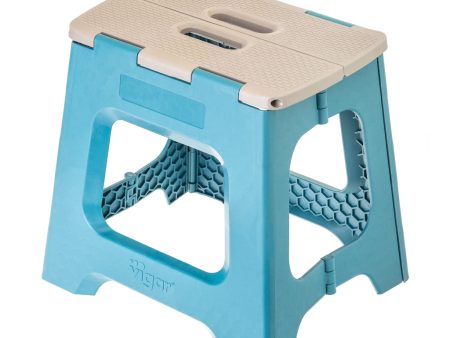 Vigar Compact Foldable Blue Print Stool 32cm Online Sale