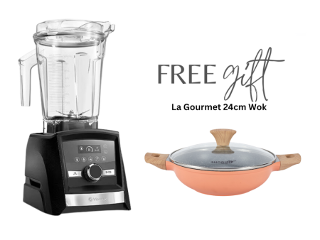 Vitamix High Performance Blender - Ascent Series A3500i (Graphite) + FREE La Gourmet 24cm Wok Online Sale