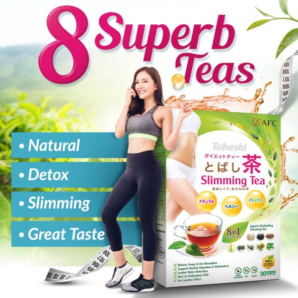 AFC Tobashi Slimming Tea - Natural Detox Cleanse Weight Loss Flatter Tummy Cheap