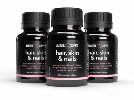 AussieSupps Hair, Skin & Nails (60 Tablets) x 3 For Discount