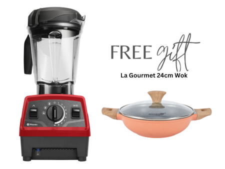 Vitamix Explorian Series E520 Blender (Red) + FREE La Gourmet 24cm Wok Hot on Sale