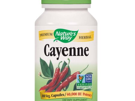 NATURES WAY - Cayenne Pepper 40,000 HU Potency - 100 Vegetarian Capsules Sale