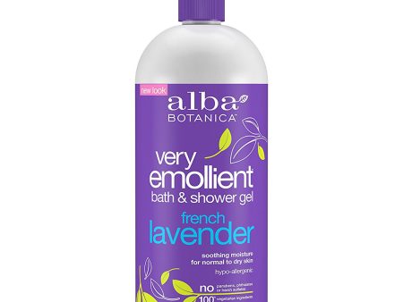 ALBA BOTANICA - Very Emollient Bath & Shower Gel French Lavender - 32 fl. oz. (946 ml) For Sale