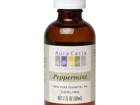 AURA CACIA - 100% Pure Essential Oil Peppermint - 2 fl. oz. (59 ml) For Cheap