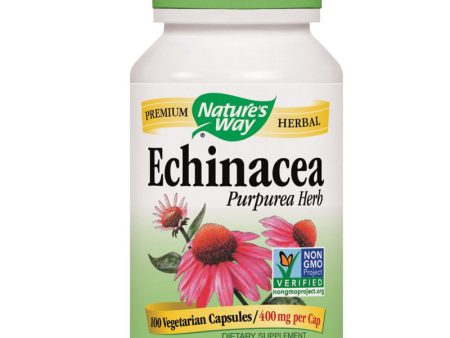 NATURES WAY - Echinacea Purpurea Herb 400 mg - 100 Vegetarian Capsules Supply